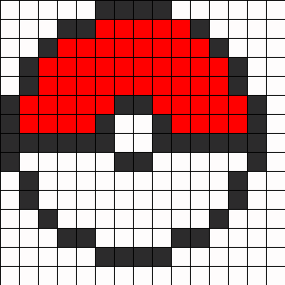 Beads hama grille gratuite pokémon Pokeball