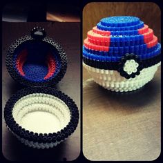 pokéball 3D boite en perles hama bead