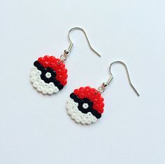 pokéball boucle d'oreilles perles hama